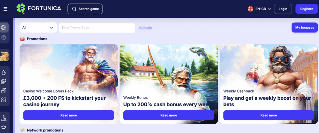 promotions available at fortunica casino