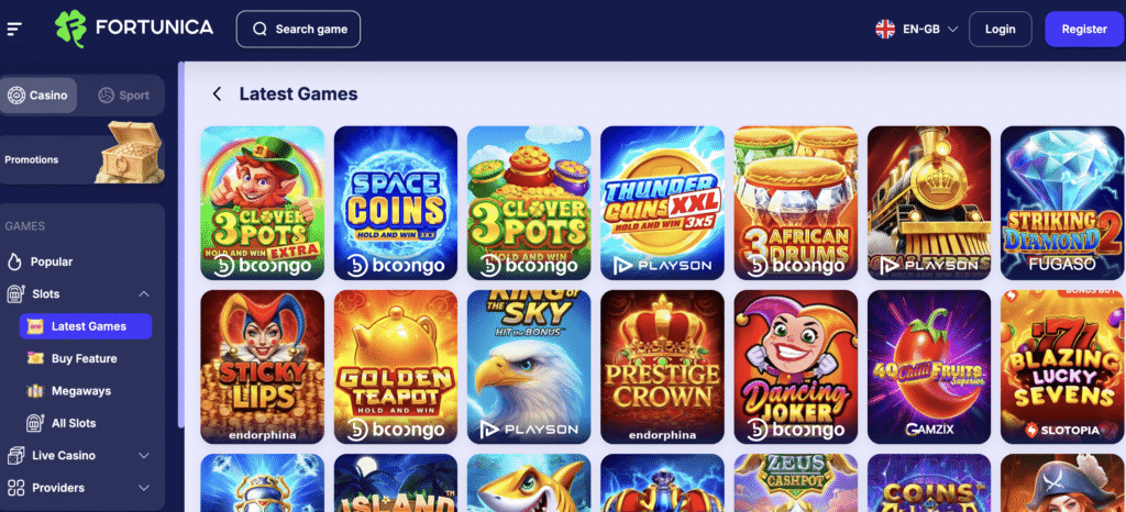 fortunica casino options