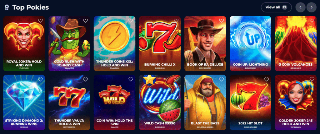 top pokies at nine casino